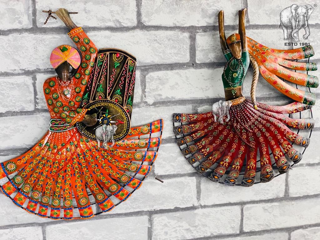 Mohan Jodero Metal Handicraft Wall Decor Metal Art Rajasthani Dancer/Tribal Dancer Frame