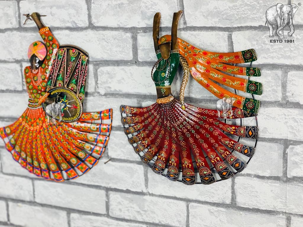 Mohan Jodero Metal Handicraft Wall Decor Metal Art Rajasthani Dancer/Tribal Dancer Frame